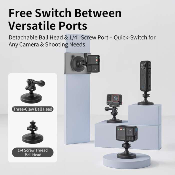 aMagisn AM19 3 In 1 Magnetic Ball Head Mount Camera Strong Magnetic Universal Ball Head Dual Inte...