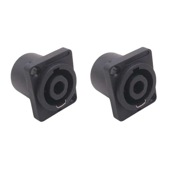 2pcs Speaker Ohm Socket Four-core Plug With Iron Piece(Black)