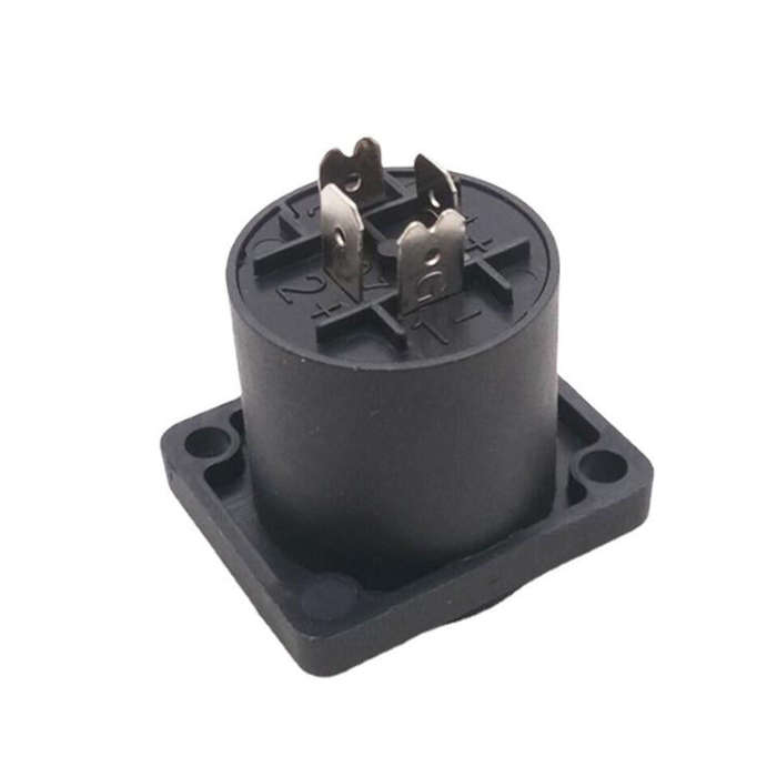 2pcs Speaker Ohm Socket Four-core Plug With Iron Piece(Black)