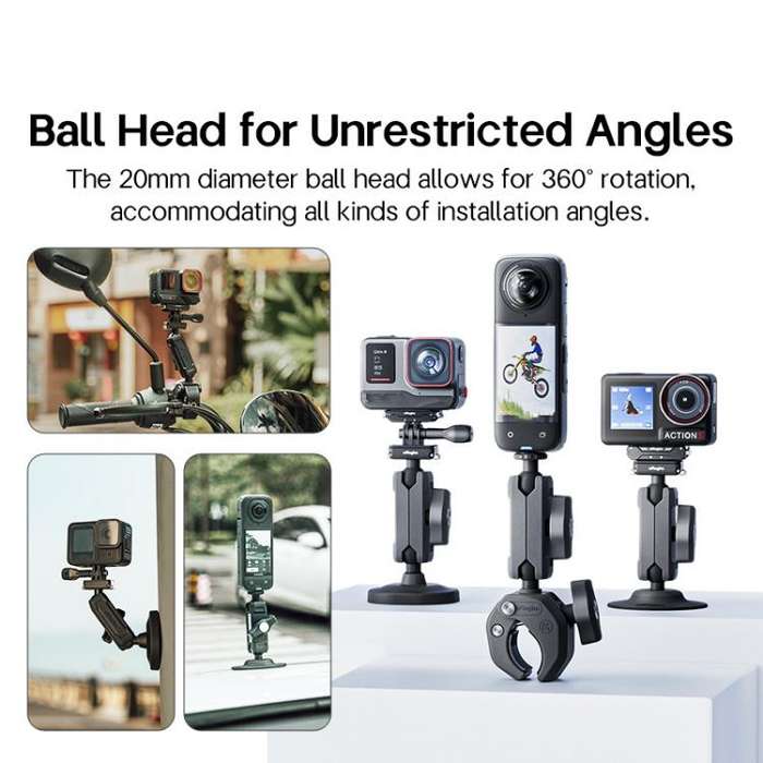 aMagisn HM10 For Insta360, DJI, GoPro Cameras Metal Arm Clamp Holder Cycling Clamp Bracket