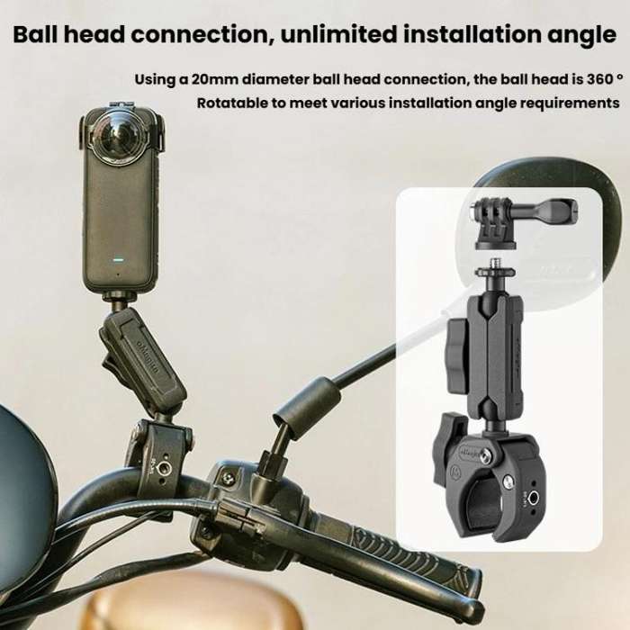 aMagisn HM07 For Insta360, DJI, GoPro Cameras Metal Arm Clamp Holder Cycling Bracket