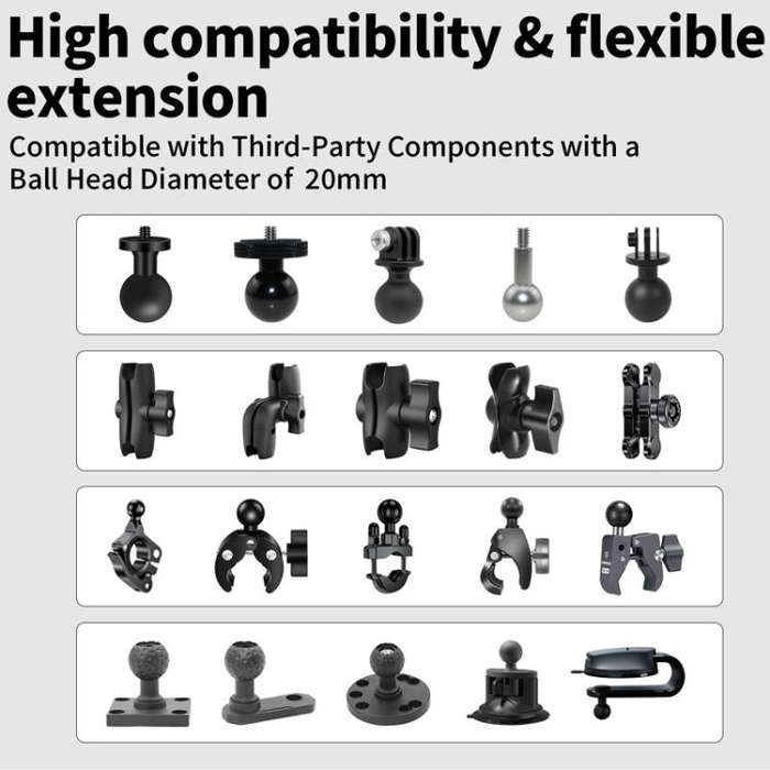 aMagisn HM07 For Insta360, DJI, GoPro Cameras Metal Arm Clamp Holder Cycling Bracket