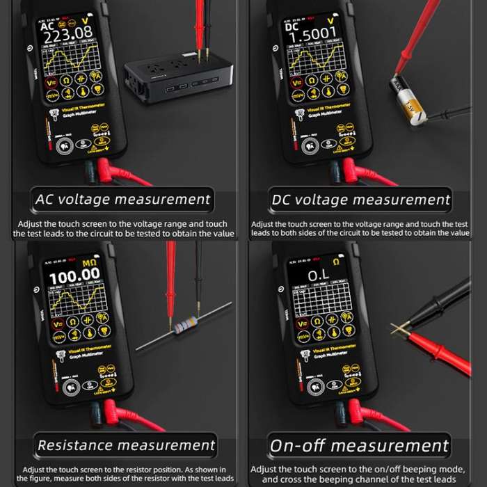 Standard+Flexible Coil BSIDE SH9 Infrared Thermal Imaging Multimeter Touchscreen High-Definition ...