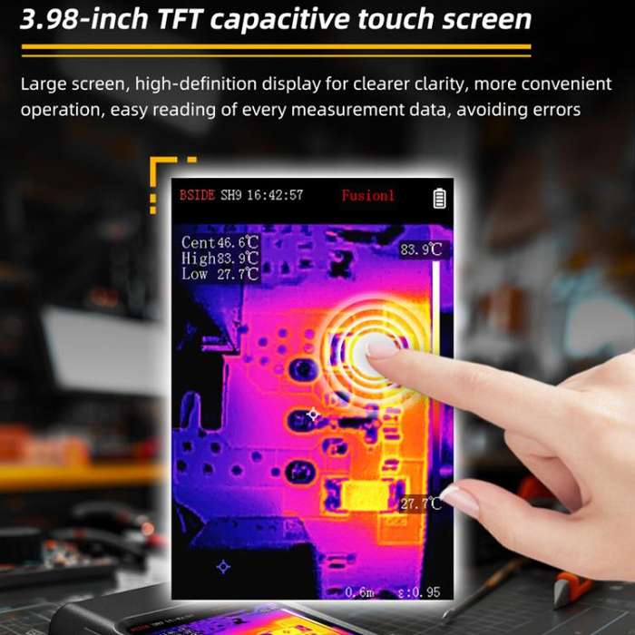 Standard+Flexible Coil BSIDE SH9 Infrared Thermal Imaging Multimeter Touchscreen High-Definition ...