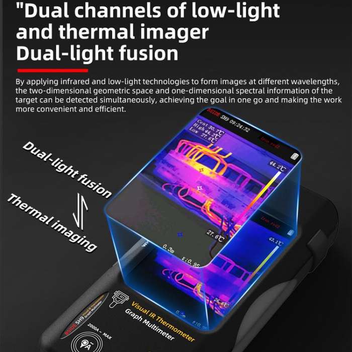 Standard+Flexible Coil BSIDE SH9 Infrared Thermal Imaging Multimeter Touchscreen High-Definition ...