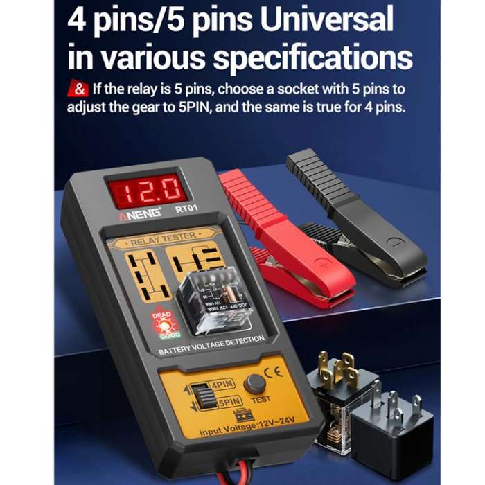 ANENG 12V/24V Car Battery Relay Four-Pin Digital Display Tester(RT01)
