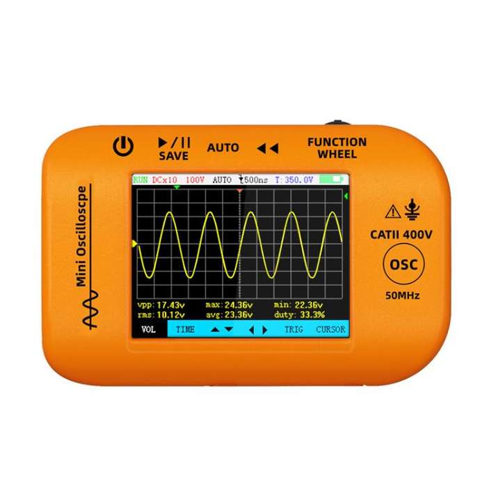 BSIDE OT4 Miniature Oscilloscope Signal Generator Rechargeable Handheld Color Screen 50MHz Oscill...