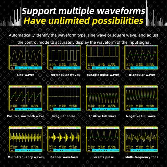 BSIDE OT4 Miniature Oscilloscope Signal Generator Rechargeable Handheld Color Screen 50MHz Oscill...