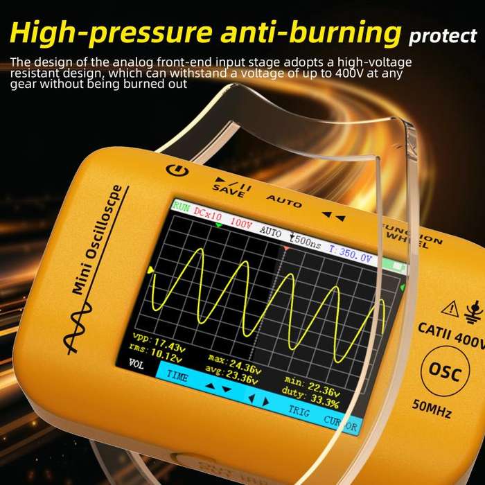 BSIDE OT4 Miniature Oscilloscope Signal Generator Rechargeable Handheld Color Screen 50MHz Oscill...
