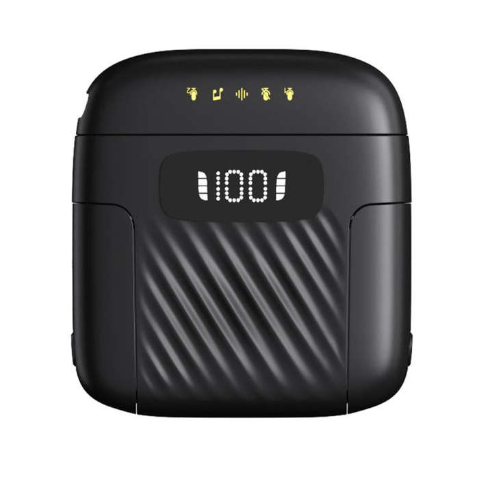 One To Two Mini Wireless Collar-clip Noise-cancelling Microphone With Charging Case(Black)