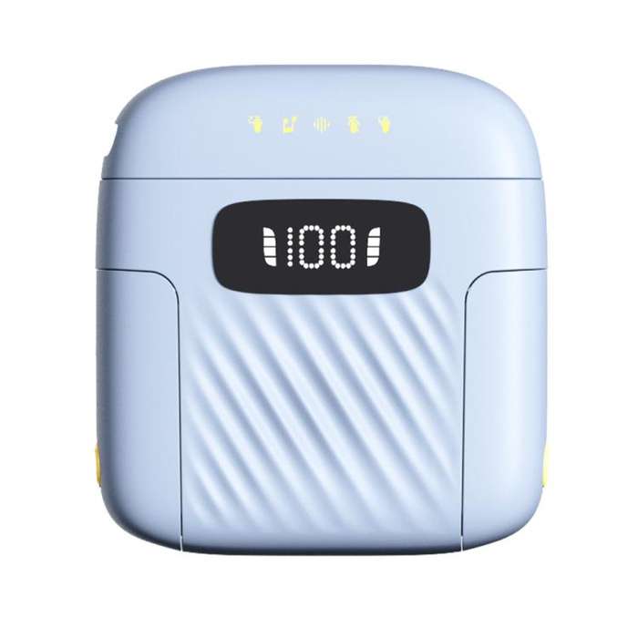 One To Two Mini Wireless Collar-clip Noise-cancelling Microphone With Charging Case(Blue)
