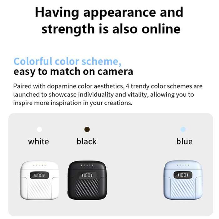 One To Two Mini Wireless Collar-clip Noise-cancelling Microphone With Charging Case(Black)