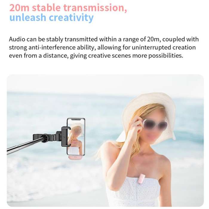 One To Two Mini Wireless Collar-clip Noise-cancelling Microphone With Charging Case(Black)