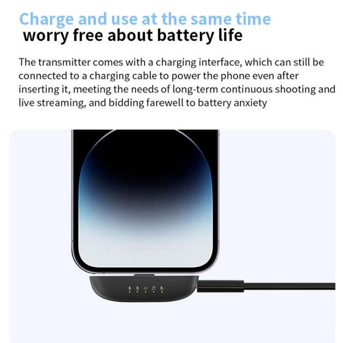 One To Two Mini Wireless Collar-clip Noise-cancelling Microphone With Charging Case(Black)