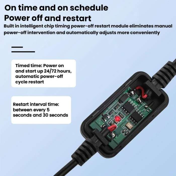 HuaGu 30cm Router Timed Restart Line Controller Power Failure Smart Reset Connection Cable WiFi R...