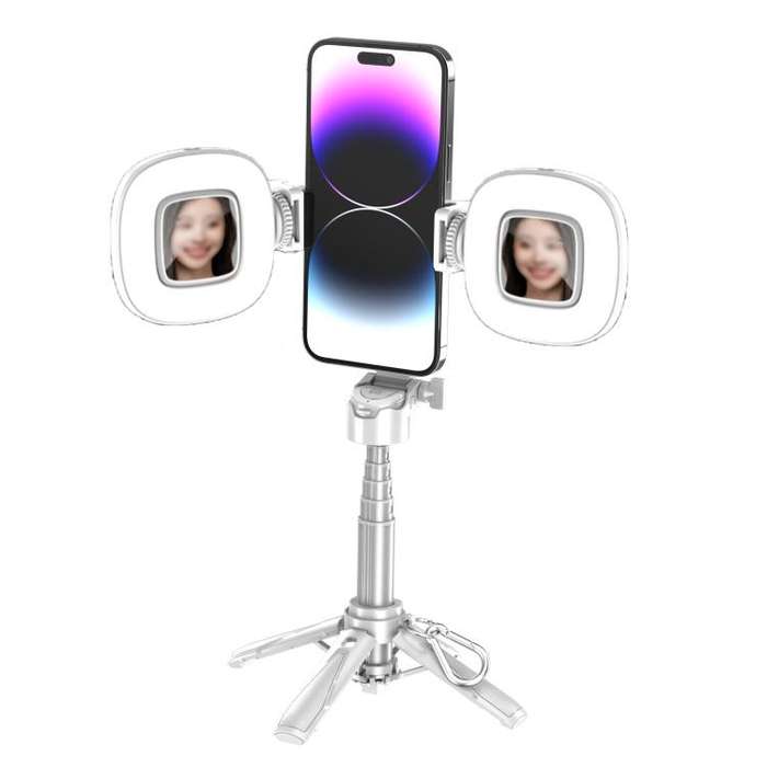 Portable Retractable Bluetooth Selfie Stick For Mobile Phones, Color: P15-H2 White