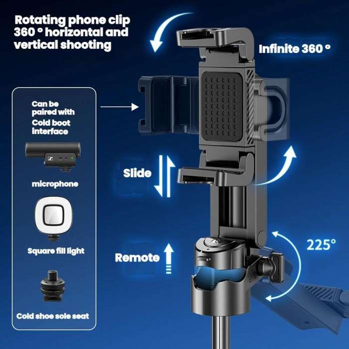 Portable Retractable Bluetooth Selfie Stick For Mobile Phones, Color: P15-H1 Black