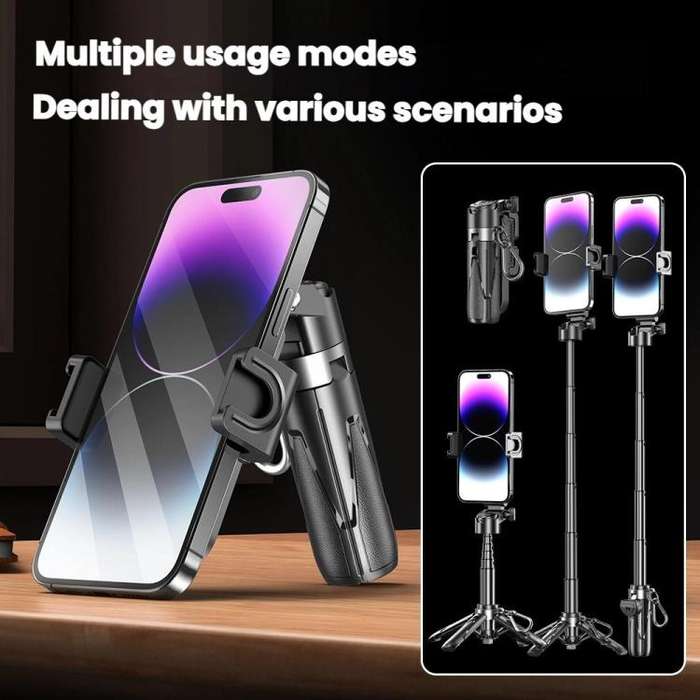 Portable Retractable Bluetooth Selfie Stick For Mobile Phones, Color: P15-H1 Black