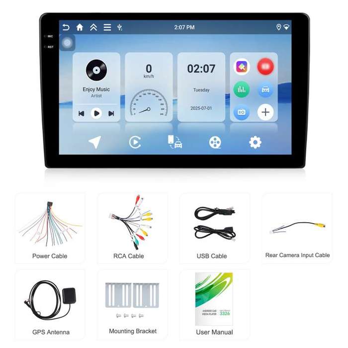 9 inch 4+64G Universal Android 15 Central Control Large Screen Car Wireless Carplay Navigation In...