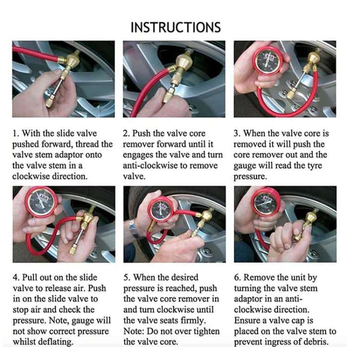 Car Modification Fine Steel Needle Tube Tire Pressure Gauge(Red)