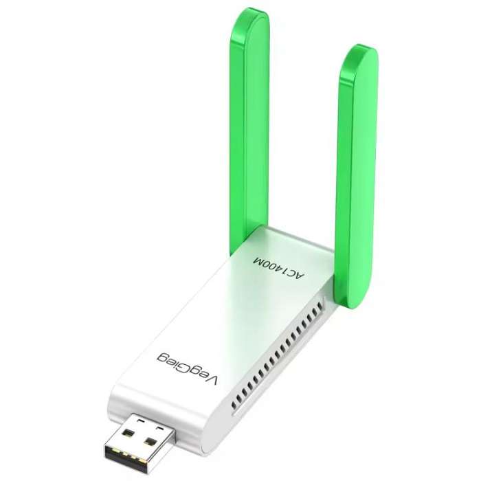 VegGieg 1400Mbps Dual Band WIFI 6 USB Wireless Adapter Driver-Free Network Card  for Desktop PC/L...