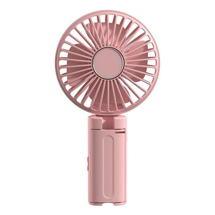 Folding Hanging Umbrella Fan USB Handheld Portable Umbrella Clip Fan Compact Desktop Fan(Pink)