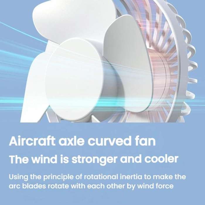 Folding Hanging Umbrella Fan USB Handheld Portable Umbrella Clip Fan Compact Desktop Fan(Pink)