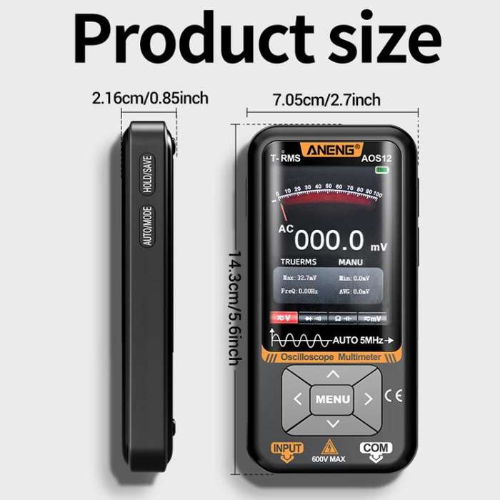 ANENG 2 In 1 Handheld Color Screen Oscilloscope Digital Multimeter(AOS12)