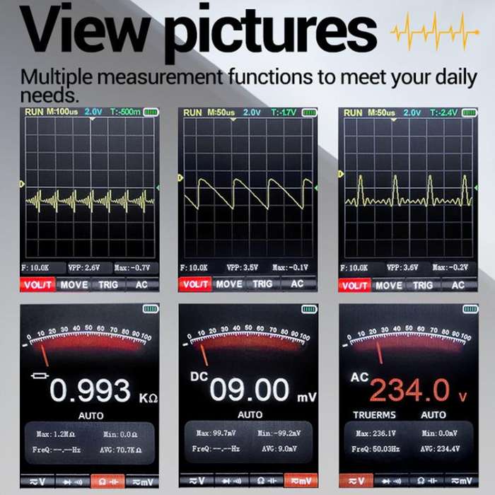 ANENG 2 In 1 Handheld Color Screen Oscilloscope Digital Multimeter(AOS12)