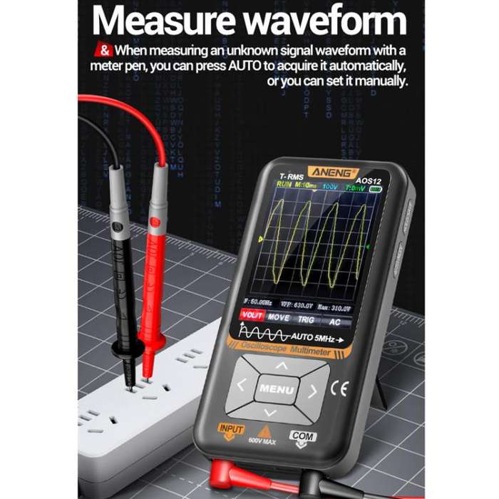 ANENG 2 In 1 Handheld Color Screen Oscilloscope Digital Multimeter(AOS12)