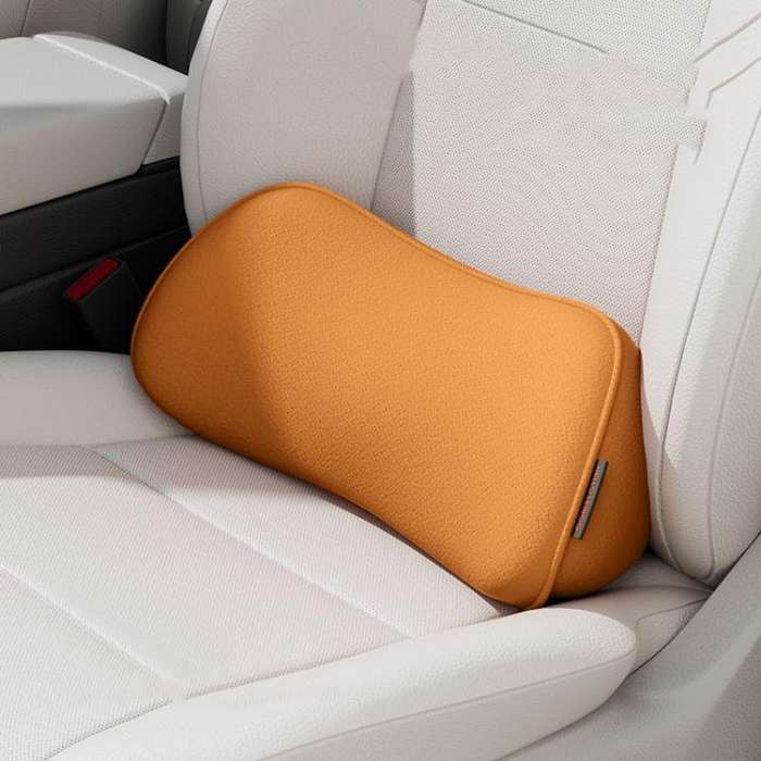 Car Driver Seat Memory Foam Support Lumbar Cushion(Four Seasons Orange)