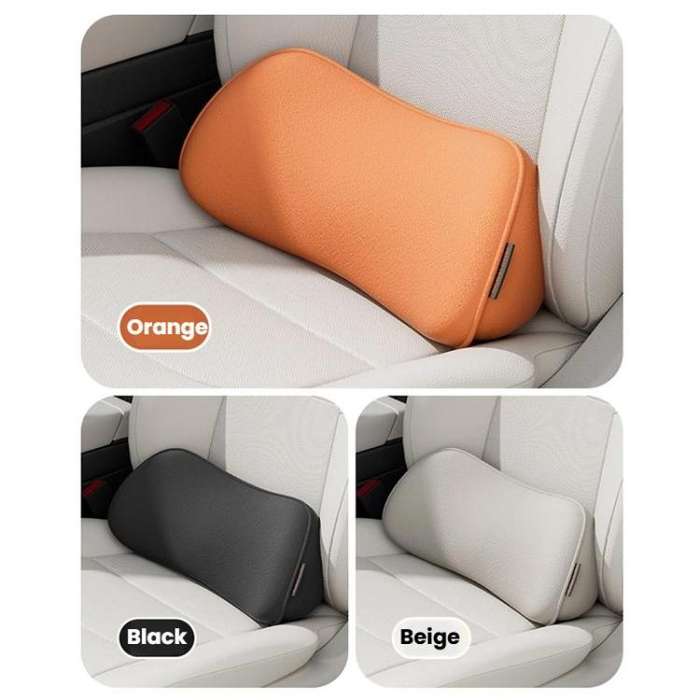 Car Driver Seat Memory Foam Support Lumbar Cushion(Four Seasons Orange)
