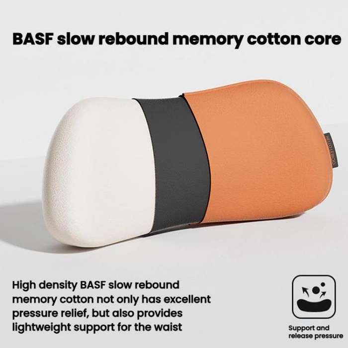 Car Driver Seat Memory Foam Support Lumbar Cushion(Four Seasons Orange)