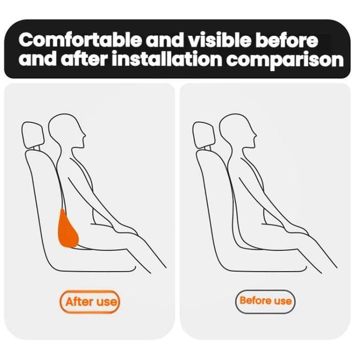 Car Driver Seat Memory Foam Support Lumbar Cushion(Four Seasons Orange)