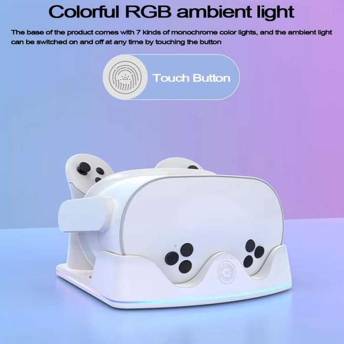 For Quest 3S / 3 / 2 iplay HBV-641 Handle Storage Rack VR Headset Charging Stand With LED Light(W...