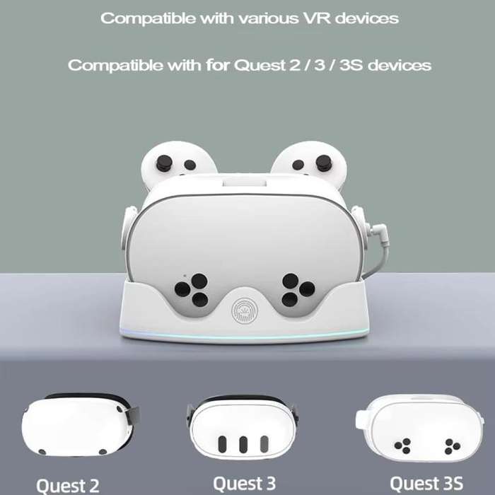 For Quest 3S / 3 / 2 iplay HBV-641 Handle Storage Rack VR Headset Charging Stand With LED Light(W...