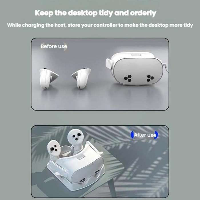 For Quest 3S / 3 / 2 iplay HBV-641 Handle Storage Rack VR Headset Charging Stand With LED Light(W...