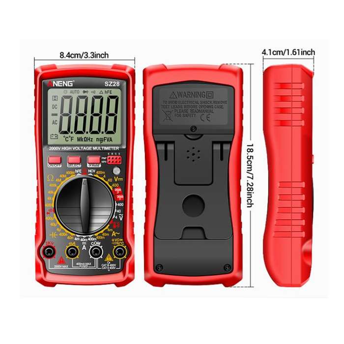 ANENG 2000V High Voltage High Precision Photovoltaic Digital Multimeter(SZ28 Red)