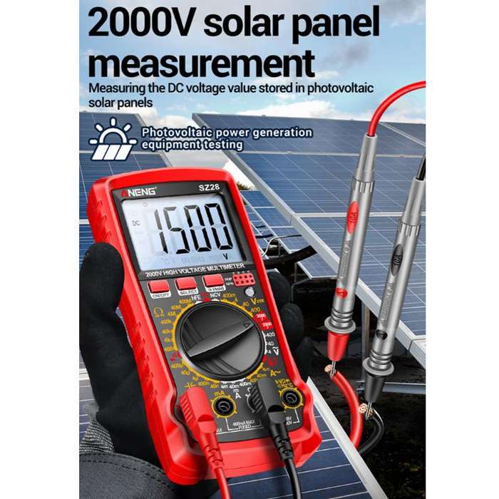 ANENG 2000V High Voltage High Precision Photovoltaic Digital Multimeter(SZ28 Red)