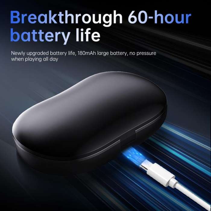 144 Languages AI Smart Translation Bluetooth Earphones With Digital Display Charging Case(Black)