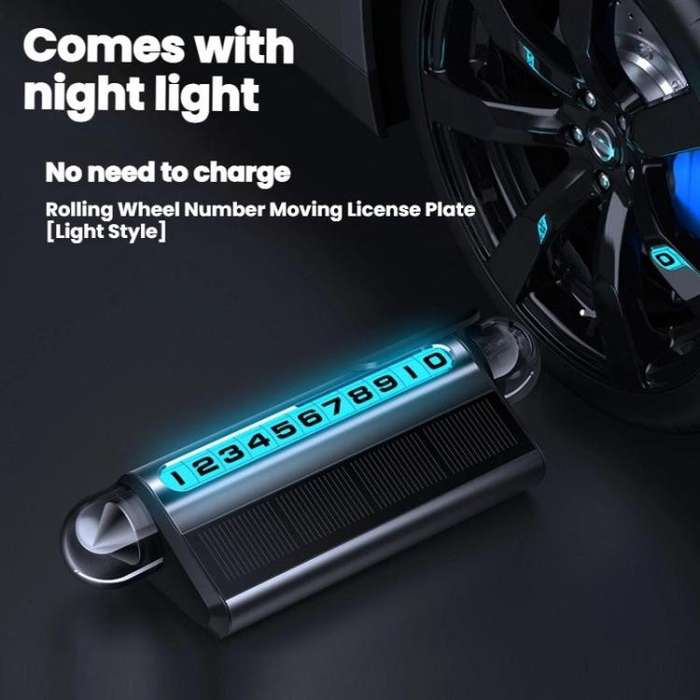 Solar Charging LED Light Temporary Parking Sign Safety Hammer(Red)