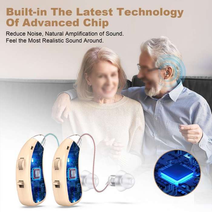 Sound Amplifying Hearing Aid With Magnetic Charging Case(Skin Color)