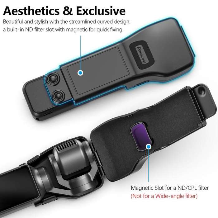 For DJI Osmo Pocket 3 Amazear Protective Case All-in-One Anti-Scratch Cover with Built-in Filter ...