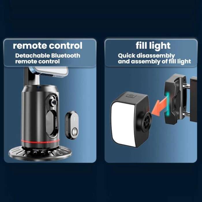 Smart AI Face Recognition Panoramic Tracking Anti-Shake Mobile Phone Gimbal(Q02 With Dual Fill Li...