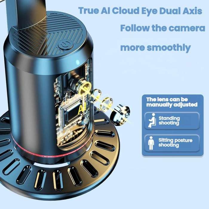 Smart AI Face Recognition Panoramic Tracking Anti-Shake Mobile Phone Gimbal(Q02 With Dual Fill Li...