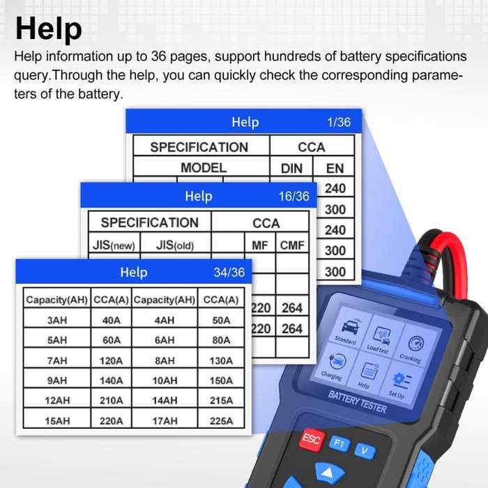 12/24V Multi-Function Car Battery Fault Diagnosis Tester(BT300)