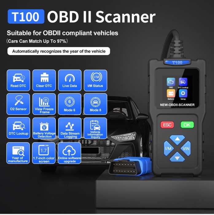Car Fault Diagnostic Instrument OBD2 Car Engine Tester(T100)