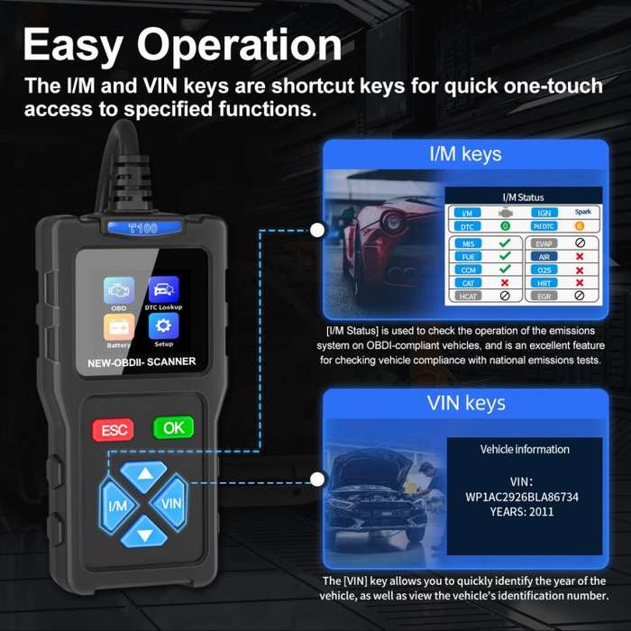 Car Fault Diagnostic Instrument OBD2 Car Engine Tester(T100)