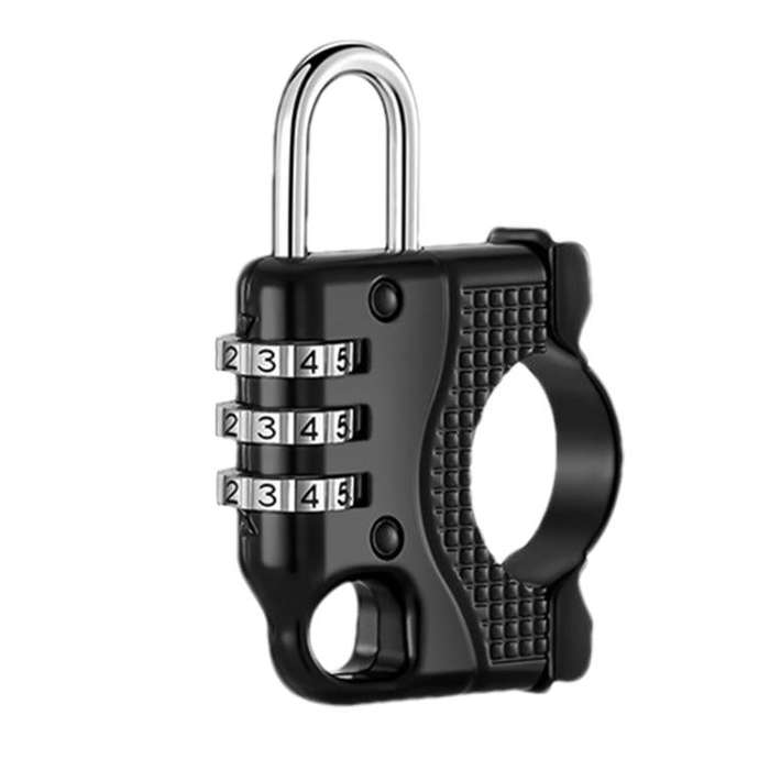 Motorcycle Bicycle Multifunctional Safety Anti-theft Helmet Hook Lock(Three-digit Password)