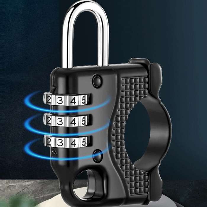 Motorcycle Bicycle Multifunctional Safety Anti-theft Helmet Hook Lock(Three-digit Password)